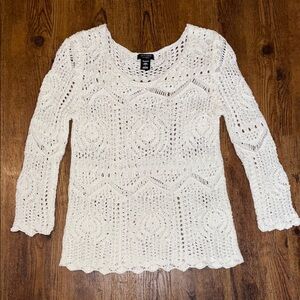 Chic White Knit Women's Blouse